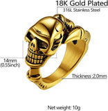 Gothic Skeleton Head Chunky Rings