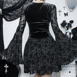 Gothic Flocked Bandage Dress