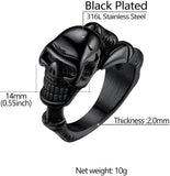 Gothic Skeleton Head Chunky Rings