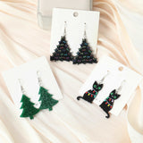 Cat Christmas Women Drop Earrings