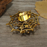 Punk Black Crystal Spider Rings