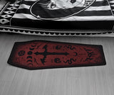 Gothic Red Coffin Shape Carpet