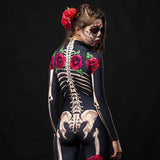 Adult And Kids Kids Rose Skeleton Halloween Jumpsuit