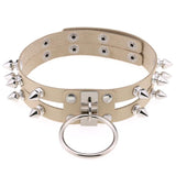 Gothic Punk  Spike Studded Choker Collar Necklace