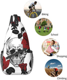 Skull Flowers Crossbody Backpack