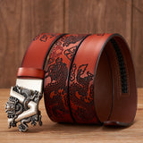 Dragon Cow Skin Genuine Leather Belt