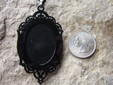 Victorian Black Rose Necklace