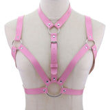 Black Faux Leather Body Harness Strap