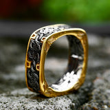 Men Fashion Punk Hip Hop Square Ring