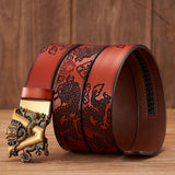 Dragon Cow Skin Genuine Leather Belt