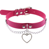 Harajuku Gothic Leather Heart Choker Necklace