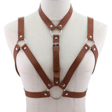 Black Faux Leather Body Harness Strap