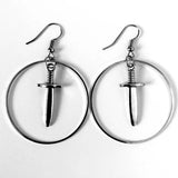 Gothic Silver Plated Dangle Earrings