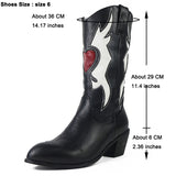 Women Love Heart Mid Calf Boots