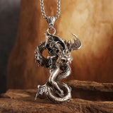 Ethnic Style Domineering Dragon Girl Pendant Necklace