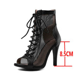 High Heels Hollow Mesh Sandals