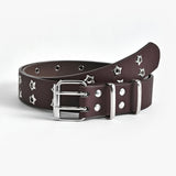 Gothic Star Eye Rivet Double Pin Buckle Belt