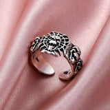 Gothic Silver Skull Open Ring