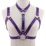 Black Faux Leather Body Harness Strap