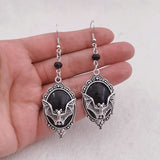 Gothic Bat Cameo Earrings