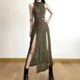 Split Side Gothic Hooded Dress