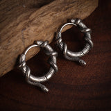 Vintage Black Skull Needle Hoop Earrings