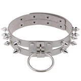 Gothic Punk  Spike Studded Choker Collar Necklace