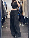 Gothic Black Wide Leg Harajuku Pants