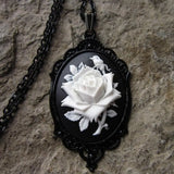 Victorian Black Rose Necklace