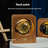 Wooden Case Luminous Crystal Ball Night Light