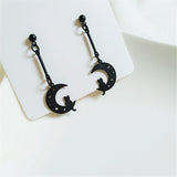 Black Cute Cat Drop Earrings