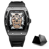 Men Luminous Black Army Skull Watch