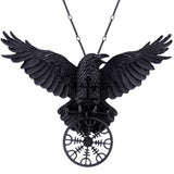 Vintage Goth Black Crow Pendant Neckalce