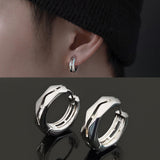 Vintage Black Skull Needle Hoop Earrings