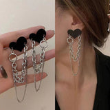 Retro Black Pearl Ball Drop Earrings