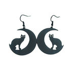 Black Cute Cat Drop Earrings