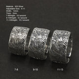 Engraved Men's Biker Rings With Flying Dragon