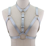 Black Faux Leather Body Harness Strap