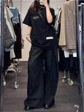 Gothic Black Wide Leg Harajuku Pants