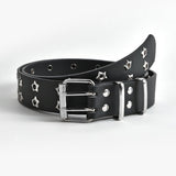 Gothic Star Eye Rivet Double Pin Buckle Belt