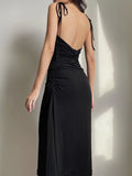 Gothic Backless Ruched Sexy Party Dress