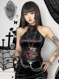 Gothic Corset Belt With Chain