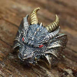 Retro Demon Dragon Siren Ring