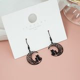 Black Cute Cat Drop Earrings