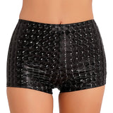 Women Fashion Faux Leather Booty Shorts