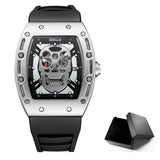 Men Luminous Black Army Skull Watch