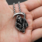 Gothic Men Cloak Grim Reaper Pendants Necklace