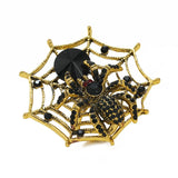 Punk Black Crystal Spider Rings