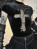 Gothic Criss Cross Women Shirt