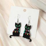 Cat Christmas Women Drop Earrings